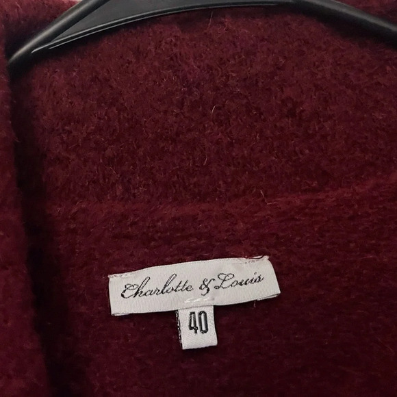 Charlotte & Louis wool blend coat burgundy fall whimsigoth preppy academia chic - Picture 3 of 10